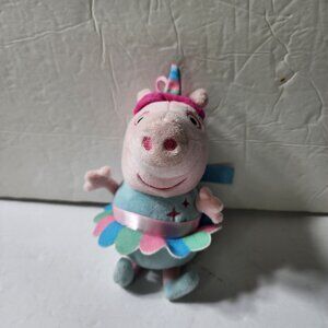 Fiesta PEPPA PIG Unicorn Rainbow Plush Stuffed Animal Toy Doll 6" Vernon